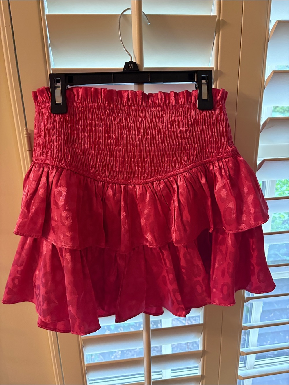 eesome Hot Pink Tiered Smocked Mini Skirt